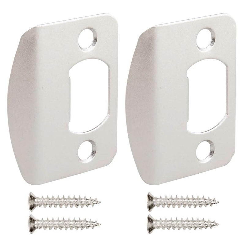 Siwil Door Strike Plate Univeral, 2-1/4 inch x 1-7/16 inch, Round Corner - 2 Pack (Satin Nickel) - Image 1